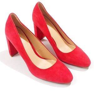 Franco Sarto Women's Size 9.5 Red Block Heels